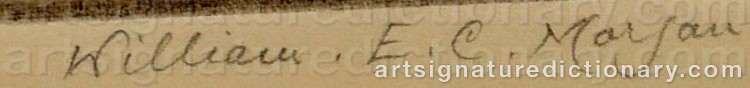 Authentic signature by William E. C. MORGAN on  artwork