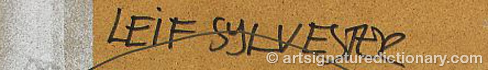 Authentic signature by Leif SYLVESTER on artwork