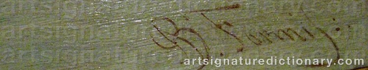 Authentic signature by Achille Formis BEFANI on  artwork
