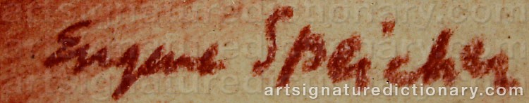 Authentic signature by Eugene Edward SPEICHER on artwork