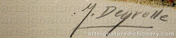 Authentic signature by Jean DEYROLLE on artwork