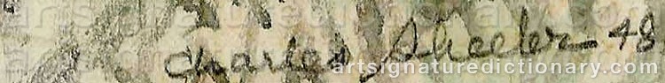 Authentic signature by Charles R. SHEELER on Painting/Watercolour artwork