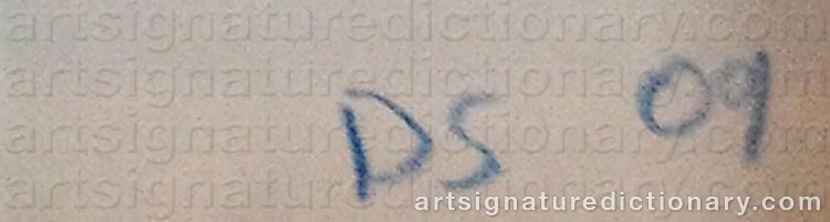 Authentic signature by David SHRIGLEY on Painting/Watercolour artwork