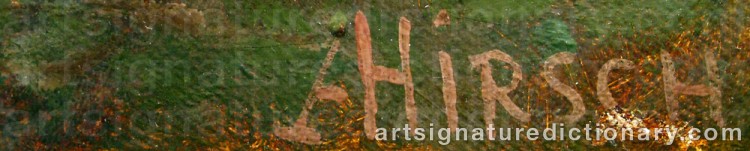 Authentic signature by Adolf HIRSCH on artwork