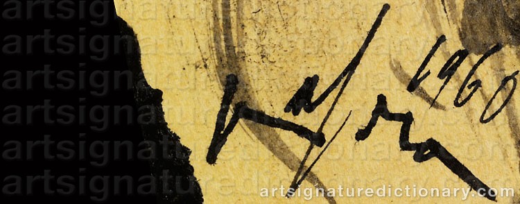 Authentic signature by Emilio VEDOVA on  artwork