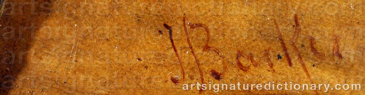 Authentic signature by John Joseph BARKER OF BATH on  artwork