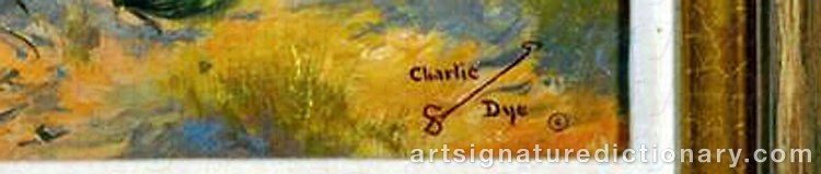 Authentic signature by Charlie DYE on  artwork