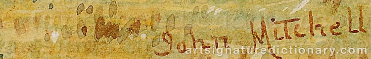 Authentic signature by John MITCHELL on artwork