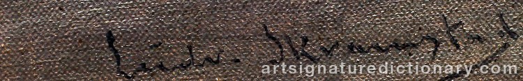 Authentic signature by Ludvig SKRAMSTAD on artwork