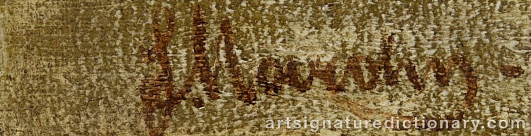 Authentic signature by Ferdinand MARÖHN on  artwork