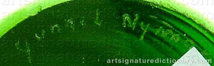 Authentic signature by Gunnel NYMAN on  artwork