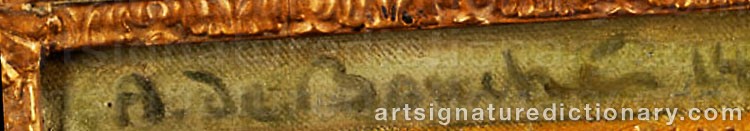 Authentic signature by Arnulf De BOUCHÉ on  artwork