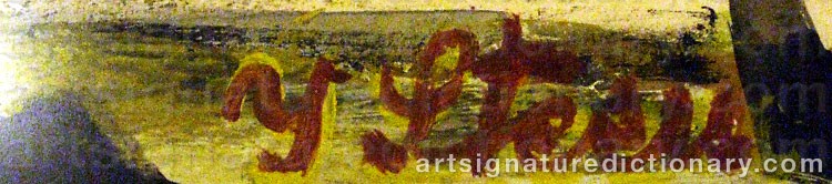 Authentic signature by Yngve STEEN on  artwork