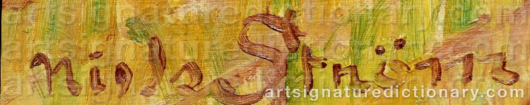 Authentic signature by Nils Rickard David Af STRÖM on artwork