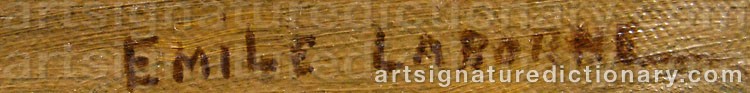 Authentic signature by Edmé Emile LABORNE on artwork