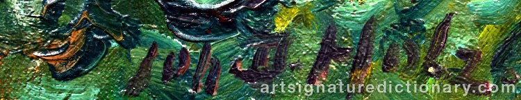 Authentic signature by Johann Daniel HOLZ on  artwork