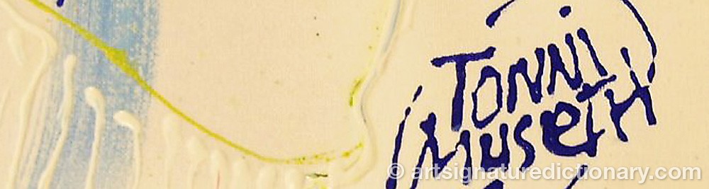 Authentic signature by Tonni Henry MUSETH on  artwork