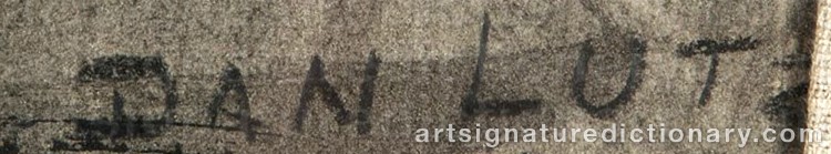 Authentic signature by Daniel Stookey ‘Dan’ LUTZ on Painting/Watercolour artwork