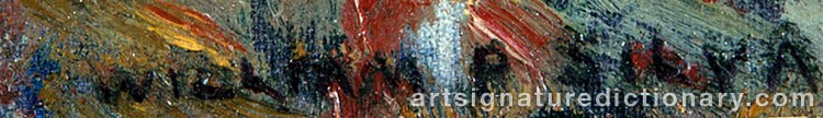Authentic signature by William Posey SILVA on artwork