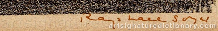 Authentic signature by Raphael SOYER on Drawing/Graphic/Print artwork