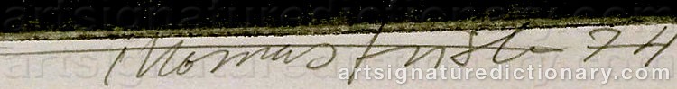 Authentic signature by Thomas FRISK on artwork