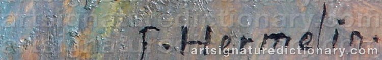 Authentic signature by Tryggve HERMELIN on  artwork