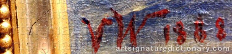 Authentic signature by Victoria WESTBERG on Painting/Watercolour artwork