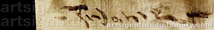 Authentic signature by Friedrich WAHLE on artwork