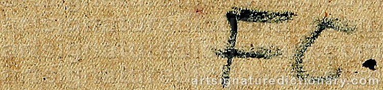 Authentic signature by Frede CHRISTOFFERSEN on  artwork