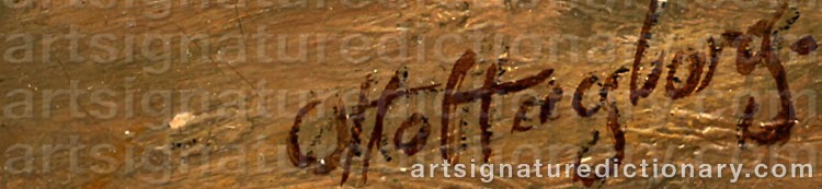 Authentic signature by Otto HAGBORG on  artwork