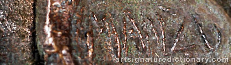 Authentic signature by Giacomo MANZU on artwork