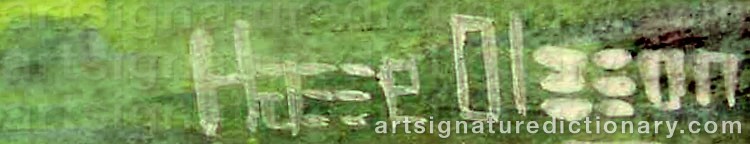 Authentic signature by Hans ‘Hasse’ OLSSON on  artwork