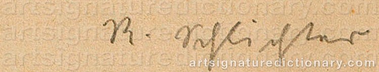 Authentic signature by Rudolf SCHLICHTER on  artwork