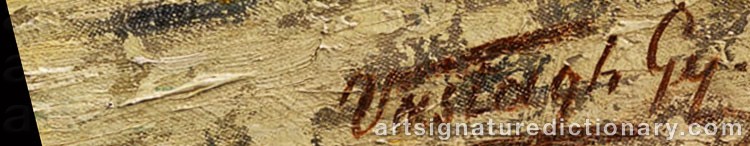 Authentic signature by György VASTAGH on  artwork