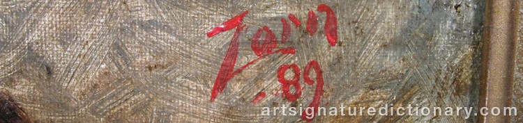 Forged signature of Anders ZORN