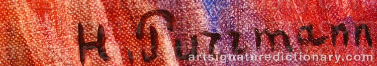 Authentic signature by Hans PURRMANN on  artwork