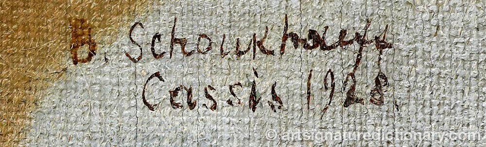 Authentic signature by Vasili Ivanovich SHUKHAEV on artwork