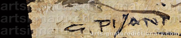 Authentic signature by Gustavo PISANI on  artwork