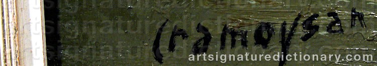 Authentic signature by Marcel CRAMOYSAN on  artwork