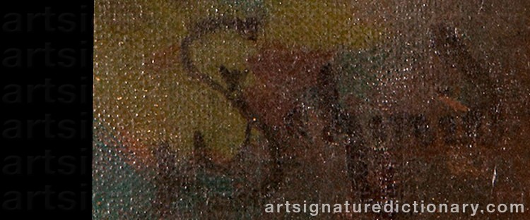 Authentic signature by Julius SCHMID on artwork