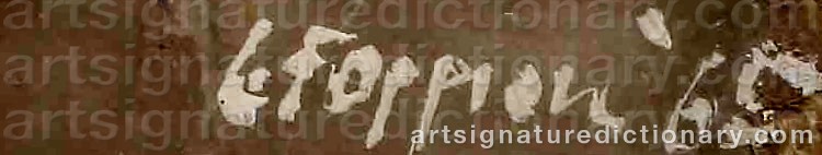 Authentic signature by Gustavo FOPPIANI on  artwork