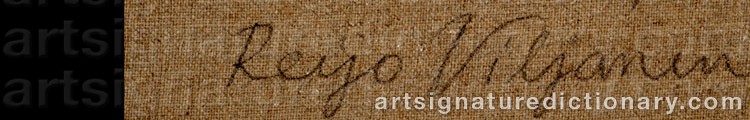 Authentic signature by Reijo VILJANEN on artwork