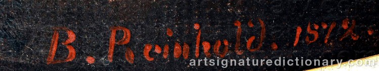 Authentic signature by Bernhard REINHOLD on Painting/Watercolour artwork