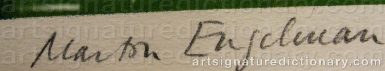 Authentic signature by Martin ENGELMAN on  artwork