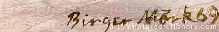 Authentic signature by Birger MÖRK on  artwork