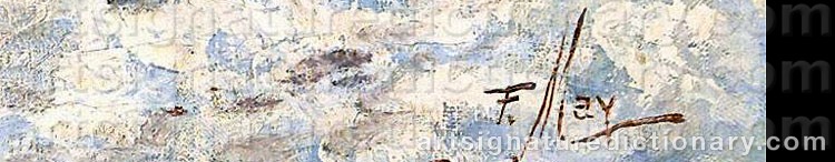 Authentic signature by Ferdinand MAY on  artwork