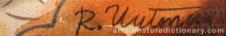 Authentic signature by Richard UUTMAA on  artwork