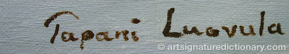 Authentic signature by Tapani LUOVULA on  artwork