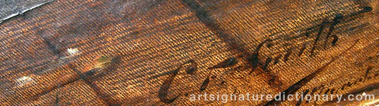 Authentic signature by Carl Frithjof SMITH on  artwork