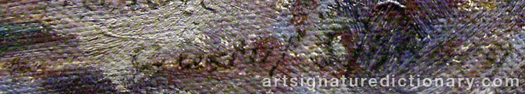 Authentic signature by Gustaf SJÖBERG on  artwork